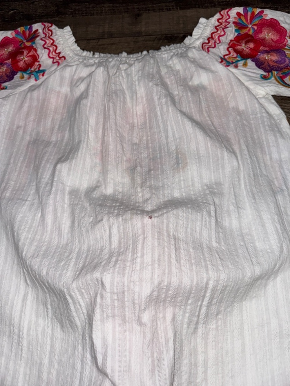 Savanna Jane Embroidered Boho Peasant Top Floral Tassel White Size S - Picture 7 of 9